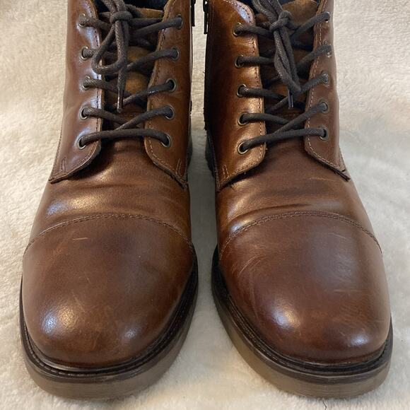 Franco Fortini Easton Brown Leather Cap Toe Boot Size 13 - Picture 2 of 10
